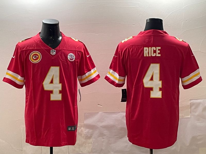 Men Kansas City Chiefs #4 Rice Red Second generations 2025 Nike Limited NFL Jersey style 6